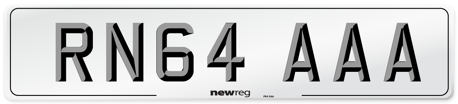 RN64 AAA Number Plate from New Reg
